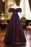 A-line Black Tulle Long Evening Prom Dress Evening Dress