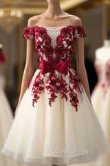 A Line Elegant Homecoming Dress Short Tulle Evening Prom Gowns