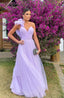 Light Purple A-Line Floor-Length Tulle Long Classy Prom Dress Classy Evening Gown Bridesmaid Dress
