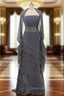A-Line Gray Chiffon Long Two Piece Mother Of The Bride Dress