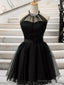 A-line Halter Ruffles Short/Mini Tulle Dress