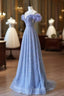 A Line Off The Shoulder Blue Long Evening Prom Dress Evening Dress