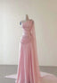 A Line One Shoulder Pink Chiffon Classy Evening Gown Classy Prom Dress (For Sue Nardi)