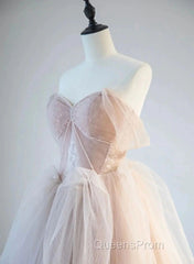 A-Line Pink Tulle Sweetheart Evening Prom Dress Party Dress, Pink Tulle Evening Dress