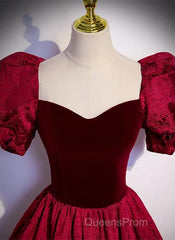 A-Line Princess Ballgown Sweetheart Short Sleeves Long Party Dress Evening Dress Evening Prom Dress