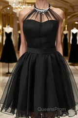 A-Line/Princess Halter Short/Mini Tulle Homecoming Dress