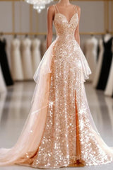 A-Line Evening Prom Dress Sparkle & Shine Dress Sweet 16 Birthday Floor Length Sleeveless Sweetheart Tulle With Sequin