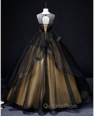 A-Line Round Neck Tulle Long Evening Prom Dress, Elegant Evening Dress