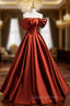 A-Line Satin Off the Shoulder Evening Prom Dress