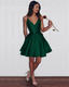 A-Line Short Classy Prom Dress Dark Green Homecoming Dress