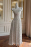 A Line Spaghetti Straps Polka Dots Lace Chiffon Evening Prom Dress Evening Dress