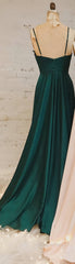 A-Line Straps Ruched Long Bridesmaid Dress Formal Dress