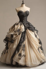 A-Line Sweetheart Neck Chiffon Beaded Long Evening Prom Dress Retro Applique Adult Ceremony Dress