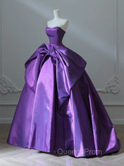 A-Line Sweetheart Neck Satin Purple Long Evening Prom Dress Evening Dress Evening Dress