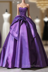 A-Line Sweetheart Neck Satin Purple Long Evening Prom Dress Evening Dress Evening Dress
