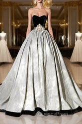 A-Line Sweetheart Neckline Long Evening Gown, Beautiful Strapless Evening Party Dress