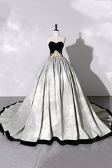 A-Line Sweetheart Neckline Long Formal Gown, Beautiful Strapless Evening Party Dress