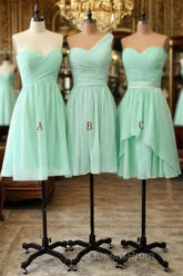 A-Line Sweetheart One-Shoulder Chiffon Bridesmaid Dress