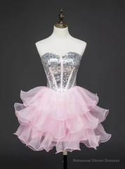 A-line Sweetheart Short Mini Tulle Short Prom Dress Homecoming Dresses