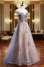 A-line Tulle with Lace Applique Party Dress Tulle Long Evening Prom Dress Evening Prom Dress shops