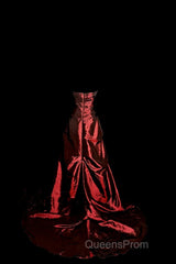 Aesthetic Ball Gown Strapless Burgundy Taffeta Evening Prom Dress Ruffle Long Party Dress