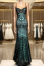 Aesthetic Mermaid Spaghetti Straps Green Evening Prom Dress Long Party Dress