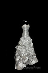 Aesthetic Mermaid Sweetheart Neckline Gray Taffeta Evening Prom Dress Ruffle Long Party Dress