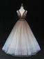 Aline V Neck Tulle Long Evening Prom Dress Tulle Long Evening Graduation Dress