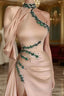 Asymmetrical High Neck Sexy Slit Evening Prom Dress
