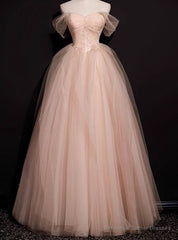 Attractive Pink Tulle Pleats Beading Prom Dress
