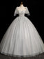 Gray Sparkly Tulle Long Scoop Neckline Prom Dress, Beautiful A-Line Evening Party Dress