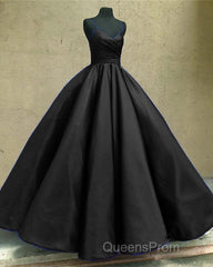 Ball Gown Dress Satin V-Neck Spagetti Straps