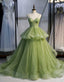 Ball Gown, Green Classy Prom Dress Vintage Classy Prom Dress