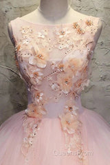 Ball Gown Long Evening Prom Dress Flowers Gorgeous Quinceanera Dress With Flowers