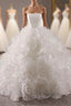 Ball Gown Luxury White Tulle 3D Flower Wedding Dress