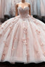 Ball Gown Organza Sweetheart Pink Quinceanera Dress