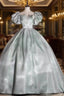 Ball Gown Puffy Sleeves Quinceanera Evening Prom Dress