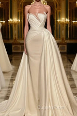 Beautiful Mermaid Wedding Gowns With Lace Long White Glitter Sleeveless