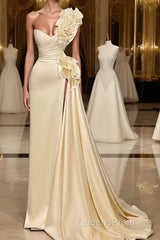 Sparkly Ruffles Split Wedding Dress With Glitter Long White One Shoulder