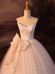 Beautiful A-Line Strapless Tulle Long Evening Prom Dress Evening Dress