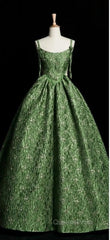Beautiful Ball Gown Green Lace Evening Prom Gown Long Evening Prom Dress