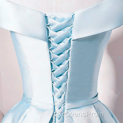 Beautiful Light Blue Satin Sweetheart Homecoming Dress, Blue Short Evening Prom Dress