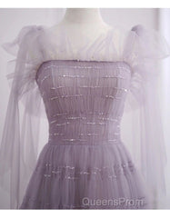 Beautiful Light Purple Tea Length Soft Tulle Party Dress, Cute Short Homecoming Dress Formal Dress