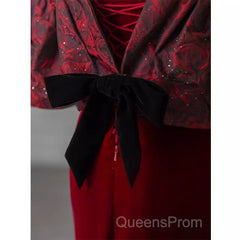 Beautiful Mermaid Off The Shoulder Long Red Evening Prom Dress