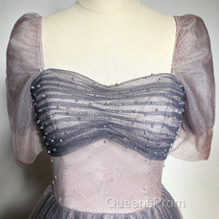 Beautiful Pink Gradient Beaded Sweetheart Long Evening Prom Dress, Tulle Evening Dress