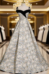 Beautiful Satin Sweetheart Off Shoulder Evening Prom Dress, A-Line Satin Evening Dress