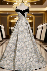 Beautiful Satin Sweetheart Off Shoulder Evening Prom Dress, A-Line Satin Evening Dress