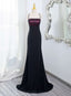 Beautiful Straps Spandex And Lace Classy Evening Dress, Black And Burgundy Classy Prom Dress