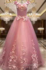 Beautiful Sweetheart Pink Tulle Party Dress, Pink Formal Dress