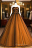 Beautiful Tulle A-Line Ball Gown Sweet 16 Party Dress, Long Evening Prom Dress